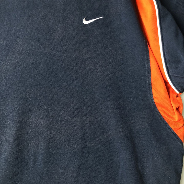 2000'S Nike Two-Tone Logo T-Shirt, Men's Size L cotton navy blue type Vintage Second Hand