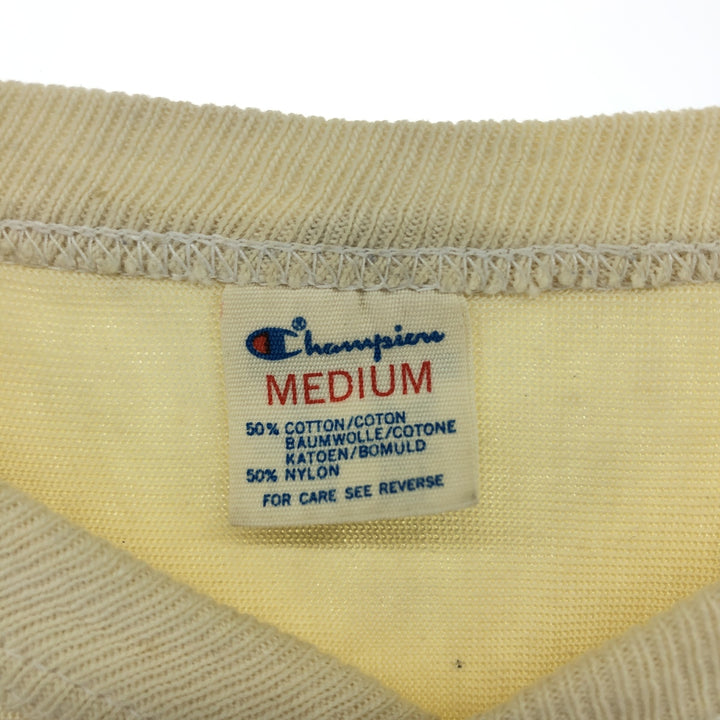 80'S Champion Tricot Tag Eagle Pattern V-neck Football T-shirt Made in USA Men's M size Vintage cotton unbleached Vintage Second Hand