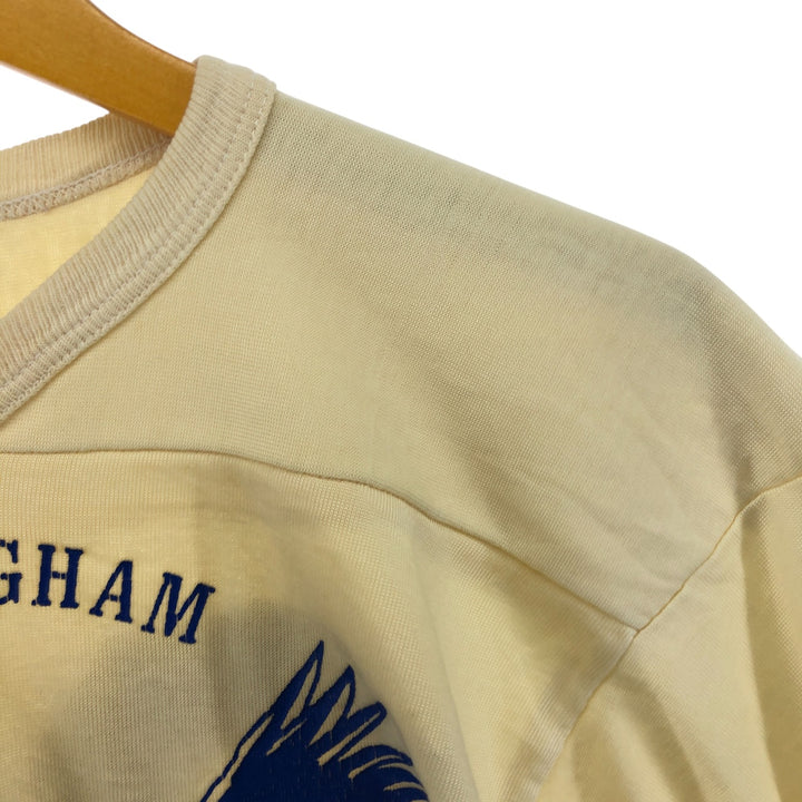 80'S Champion Tricot Tag Eagle Pattern V-neck Football T-shirt Made in USA Men's M size Vintage cotton unbleached Vintage Second Hand