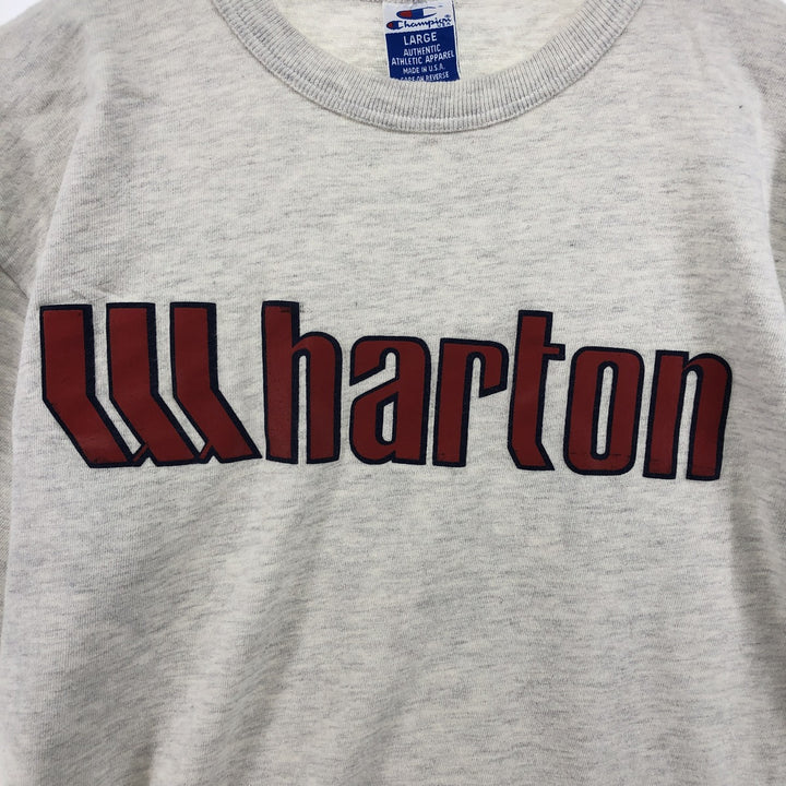 90'S Champion College T-shirt, Made in USA, Men's L size, Vintage cotton gray type Vintage Second Hand