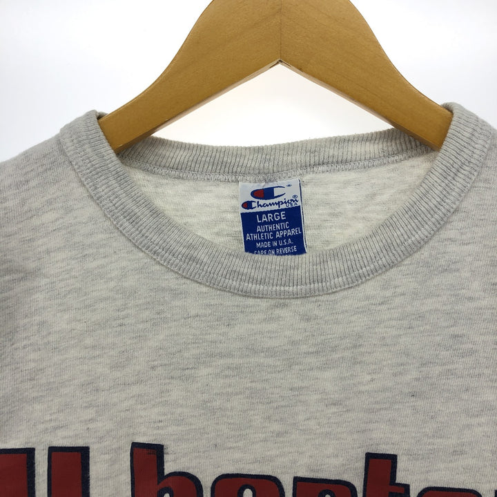 90'S Champion College T-shirt, Made in USA, Men's L size, Vintage cotton gray type Vintage Second Hand