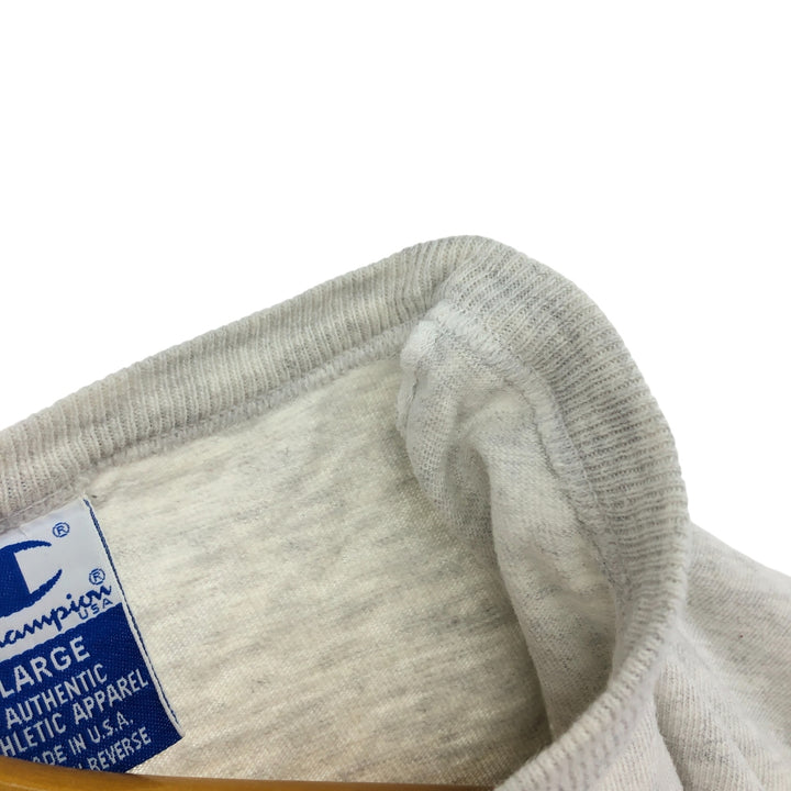 90'S Champion College T-shirt, Made in USA, Men's L size, Vintage cotton gray type Vintage Second Hand