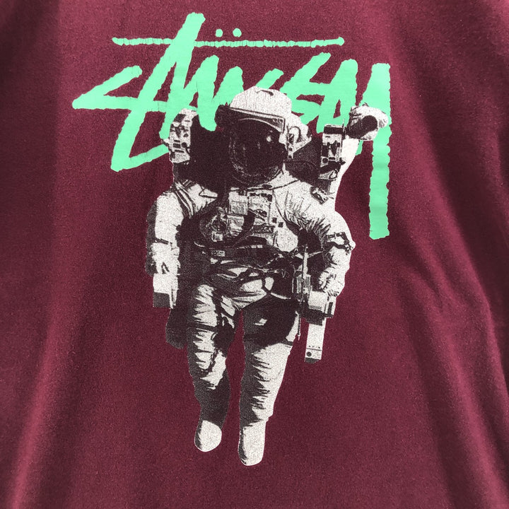 STUSSY surf skate T-shirt, size M for men cotton wine-red Vintage Second Hand