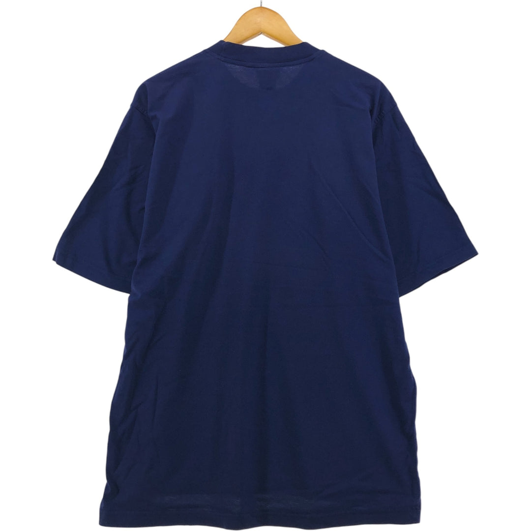 90'S Adidas logo print T-shirt, men's XL size, vintage cotton navy blue type Vintage Second Hand