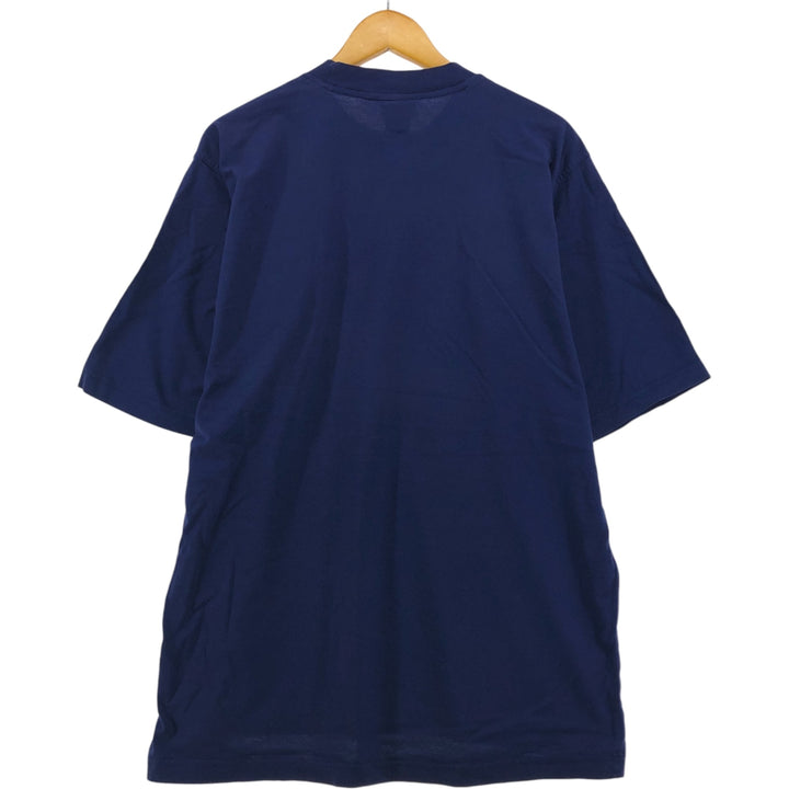 90'S Adidas logo print T-shirt, men's XL size, vintage cotton navy blue type Vintage Second Hand