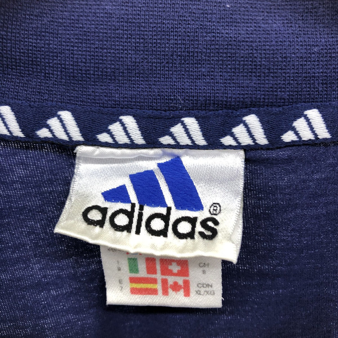 90'S Adidas logo print T-shirt, men's XL size, vintage cotton navy blue type Vintage Second Hand