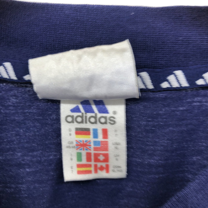 90'S Adidas logo print T-shirt, men's XL size, vintage cotton navy blue type Vintage Second Hand