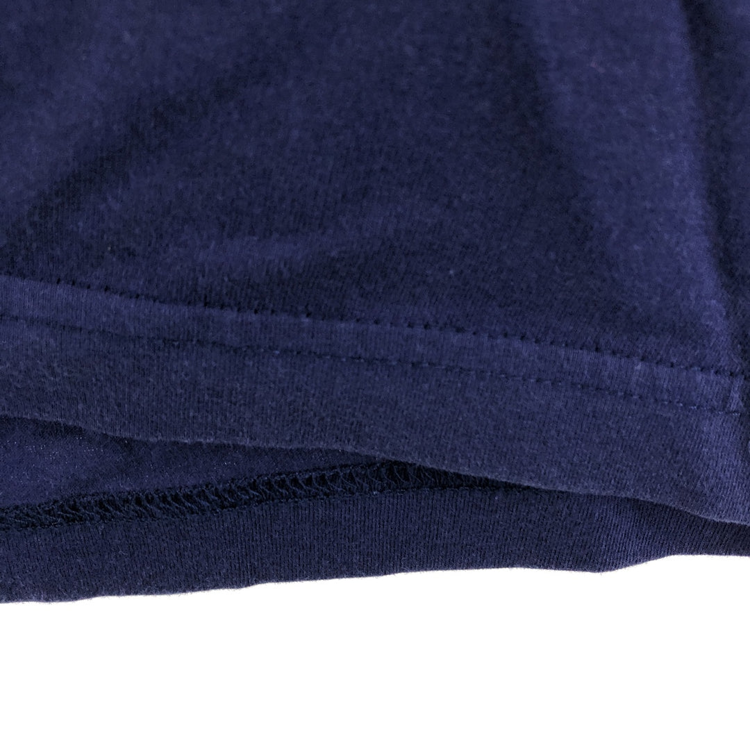 90'S Adidas logo print T-shirt, men's XL size, vintage cotton navy blue type Vintage Second Hand