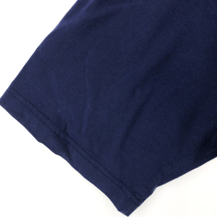 90'S Adidas logo print T-shirt, men's XL size, vintage cotton navy blue type Vintage Second Hand