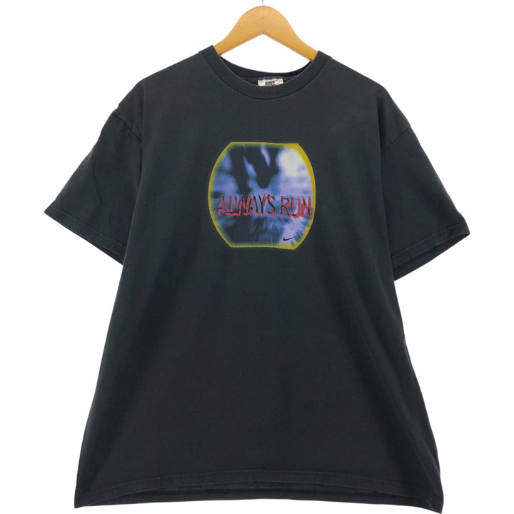 90'S Nike Sports Print T-Shirt Made in USA Men's L Size Vintage cotton black type Vintage Second Hand