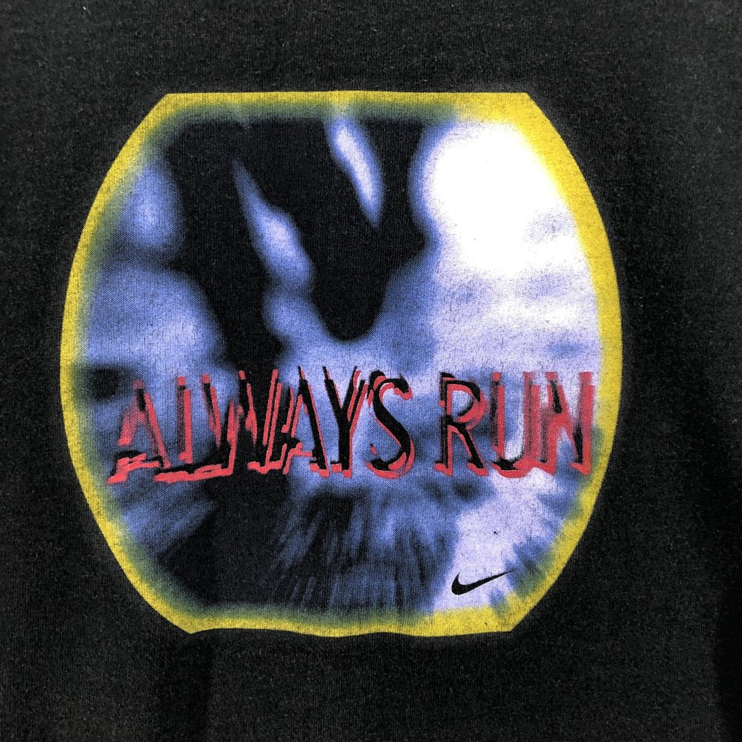 90'S Nike Sports Print T-Shirt Made in USA Men's L Size Vintage cotton black type Vintage Second Hand