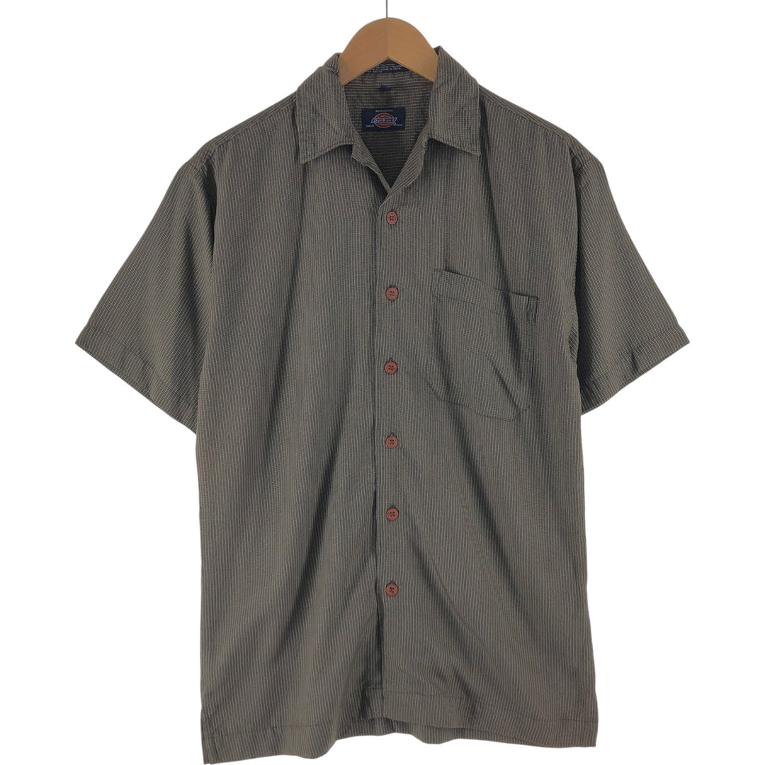 Dickies Check Pattern Short Sleeve Open Collar Rayon Shirt Box Shirt Men's S Size Rayon brown type Vintage Second Hand