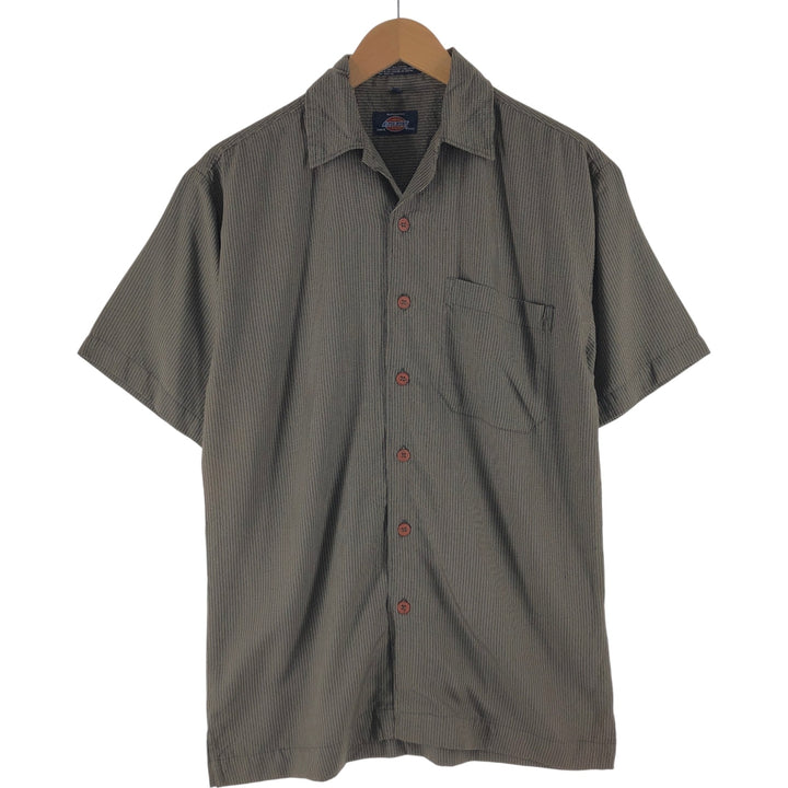 Dickies Check Pattern Short Sleeve Open Collar Rayon Shirt Box Shirt Men's S Size Rayon brown type Vintage Second Hand