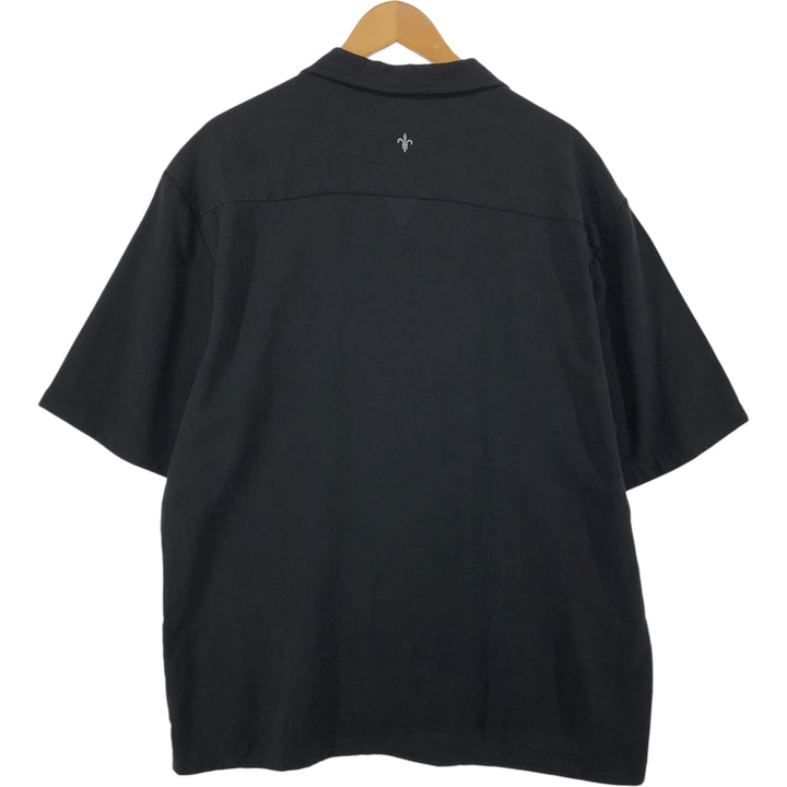 Da VINCI Dragon Pattern Short Sleeve Open Collar Cotton Shirt Box Shirt Men's XL Rayon black type Vintage Second Hand