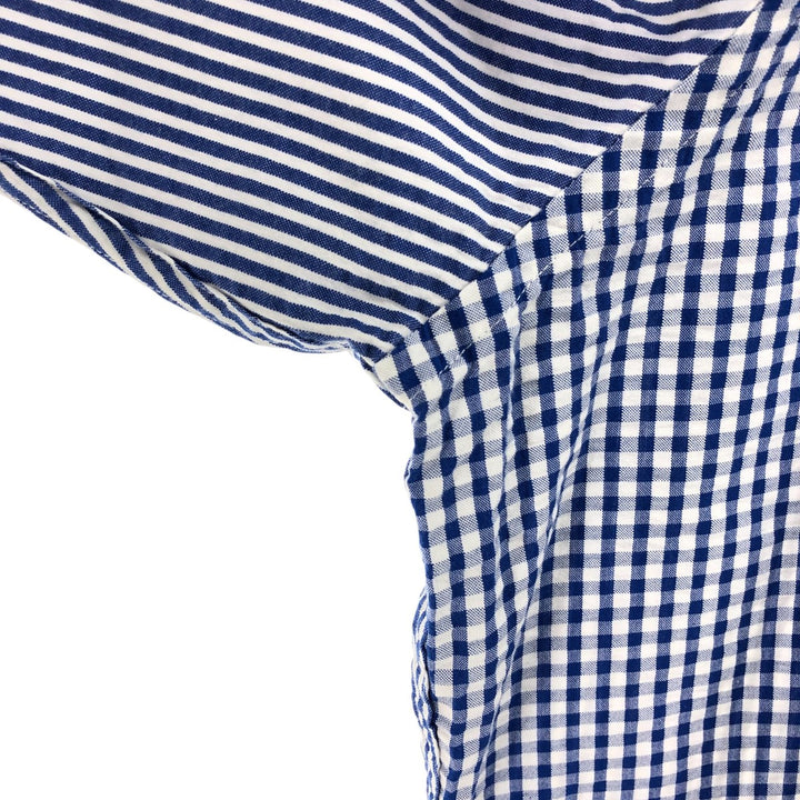 Brooks Brothers 1818 REGENT Seersucker Crazy Pattern Short Sleeve Button-Down Shirt Men's XL cotton blue type Vintage Second Hand