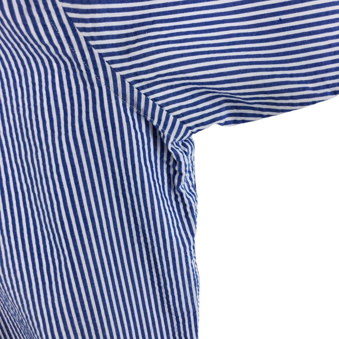 Brooks Brothers 1818 REGENT Seersucker Crazy Pattern Short Sleeve Button-Down Shirt Men's XL cotton blue type Vintage Second Hand