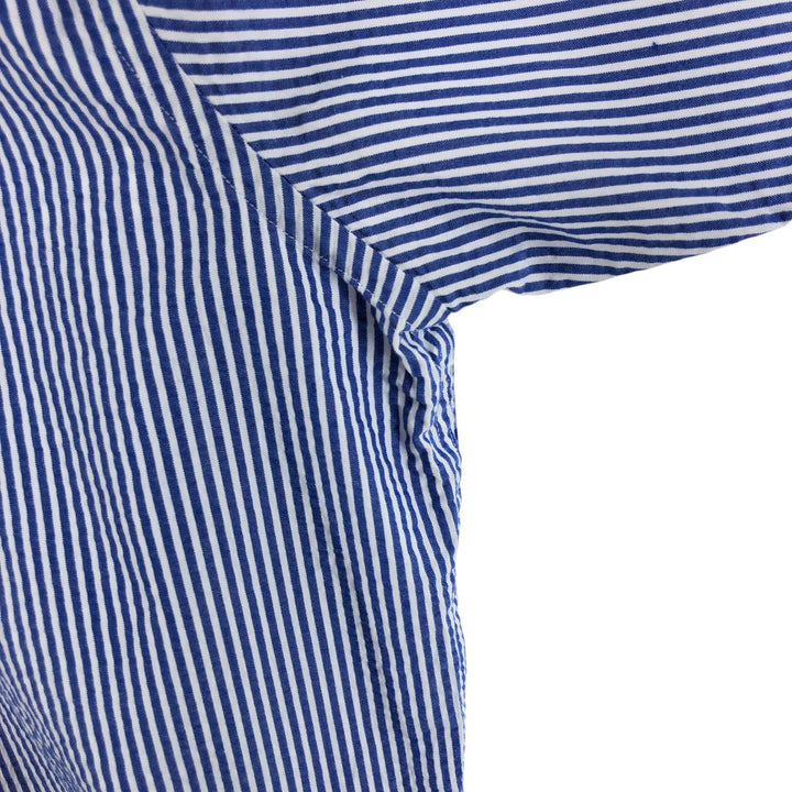 Brooks Brothers 1818 REGENT Seersucker Crazy Pattern Short Sleeve Button-Down Shirt Men's XL cotton blue type Vintage Second Hand