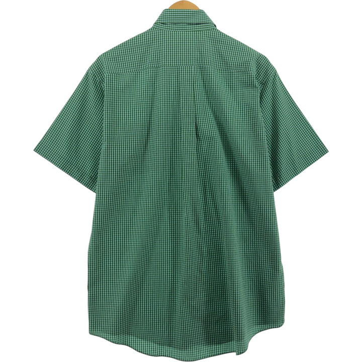 Brooks Brothers Est.1818 Gingham Check Short Sleeve Button Down Check Shirt Men's M cotton green type Vintage Second Hand
