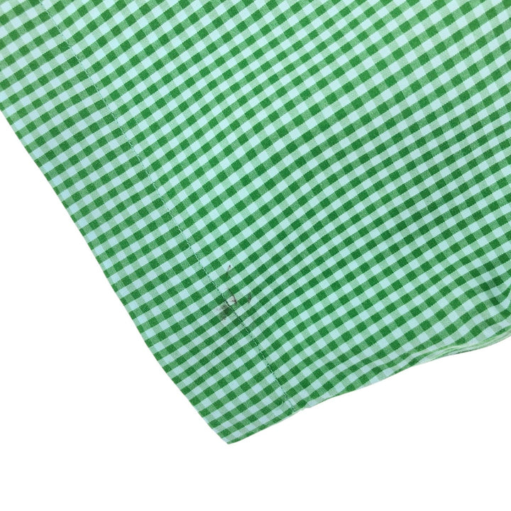 Brooks Brothers Est.1818 Gingham Check Short Sleeve Button Down Check Shirt Men's M cotton green type Vintage Second Hand
