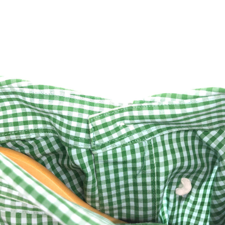 Brooks Brothers Est.1818 Gingham Check Short Sleeve Button Down Check Shirt Men's M cotton green type Vintage Second Hand