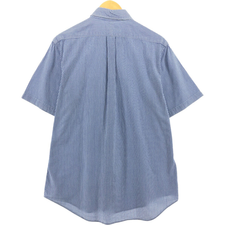 Ralph Lauren RALPH LAUREN Seersucker short sleeve button down striped shirt Men's L size cotton blue type Vintage Second Hand