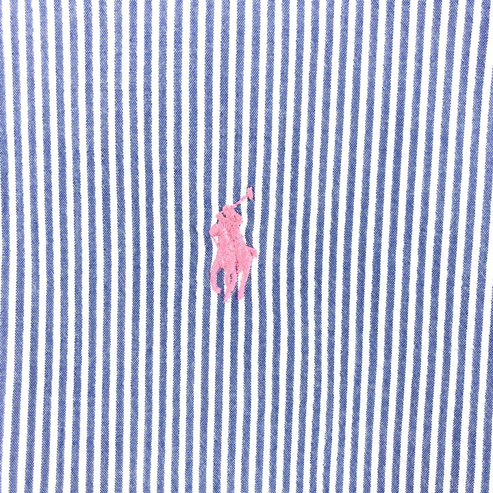 Ralph Lauren RALPH LAUREN Seersucker short sleeve button down striped shirt Men's L size cotton blue type Vintage Second Hand