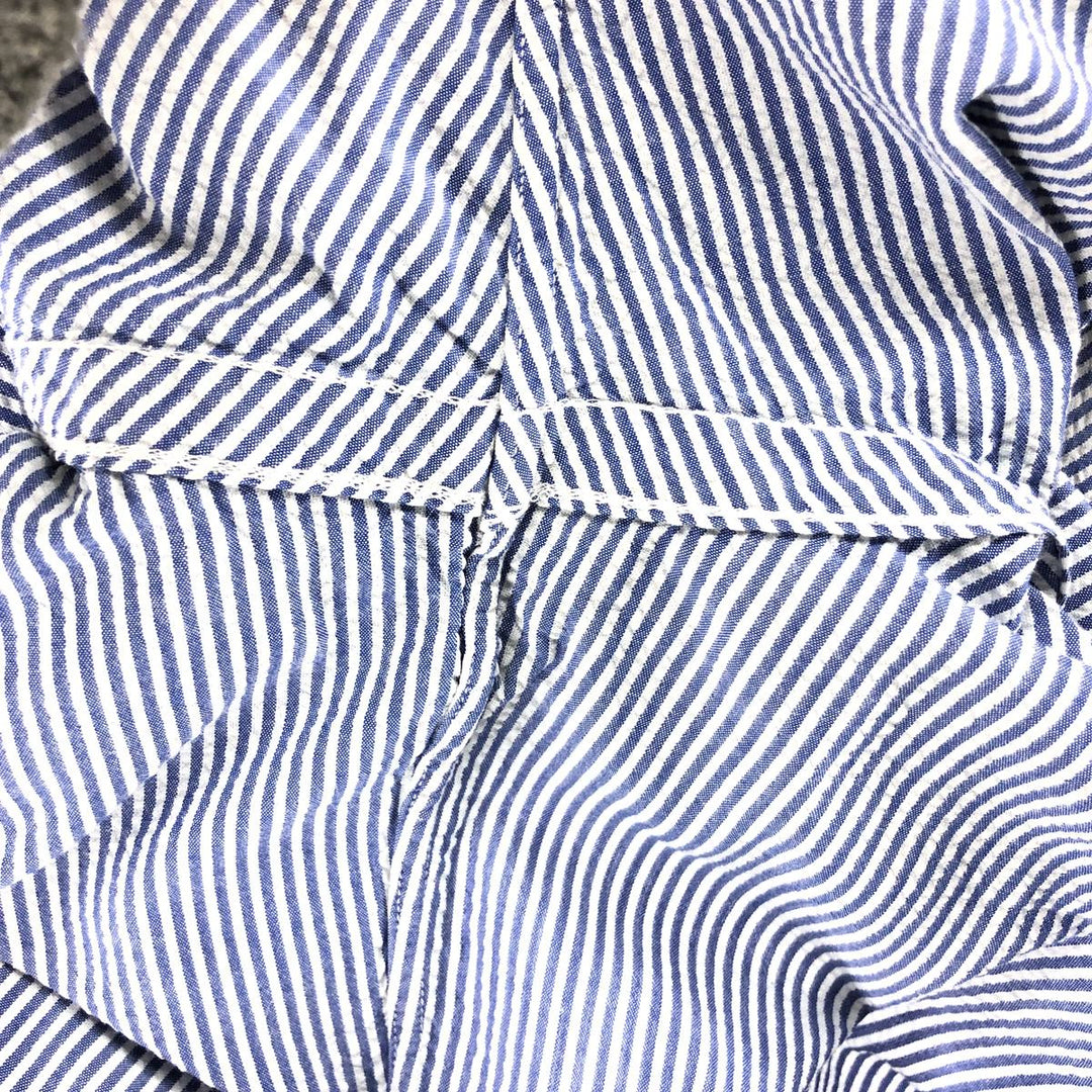 Ralph Lauren RALPH LAUREN Seersucker short sleeve button down striped shirt Men's L size cotton blue type Vintage Second Hand