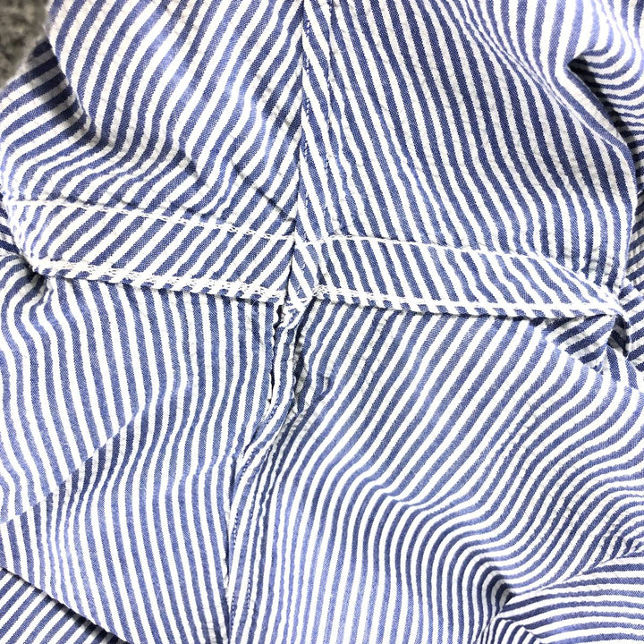 Ralph Lauren RALPH LAUREN Seersucker short sleeve button down striped shirt Men's L size cotton blue type Vintage Second Hand