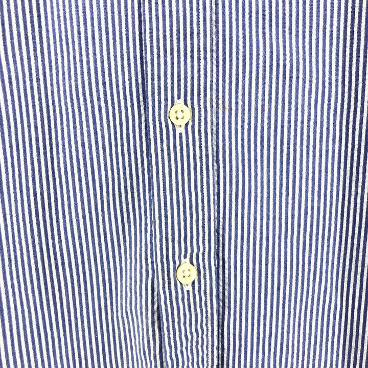 Ralph Lauren RALPH LAUREN Seersucker short sleeve button down striped shirt Men's L size cotton blue type Vintage Second Hand