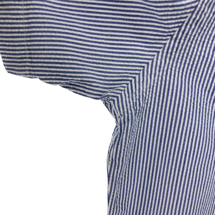 Ralph Lauren RALPH LAUREN Seersucker short sleeve button down striped shirt Men's L size cotton blue type Vintage Second Hand