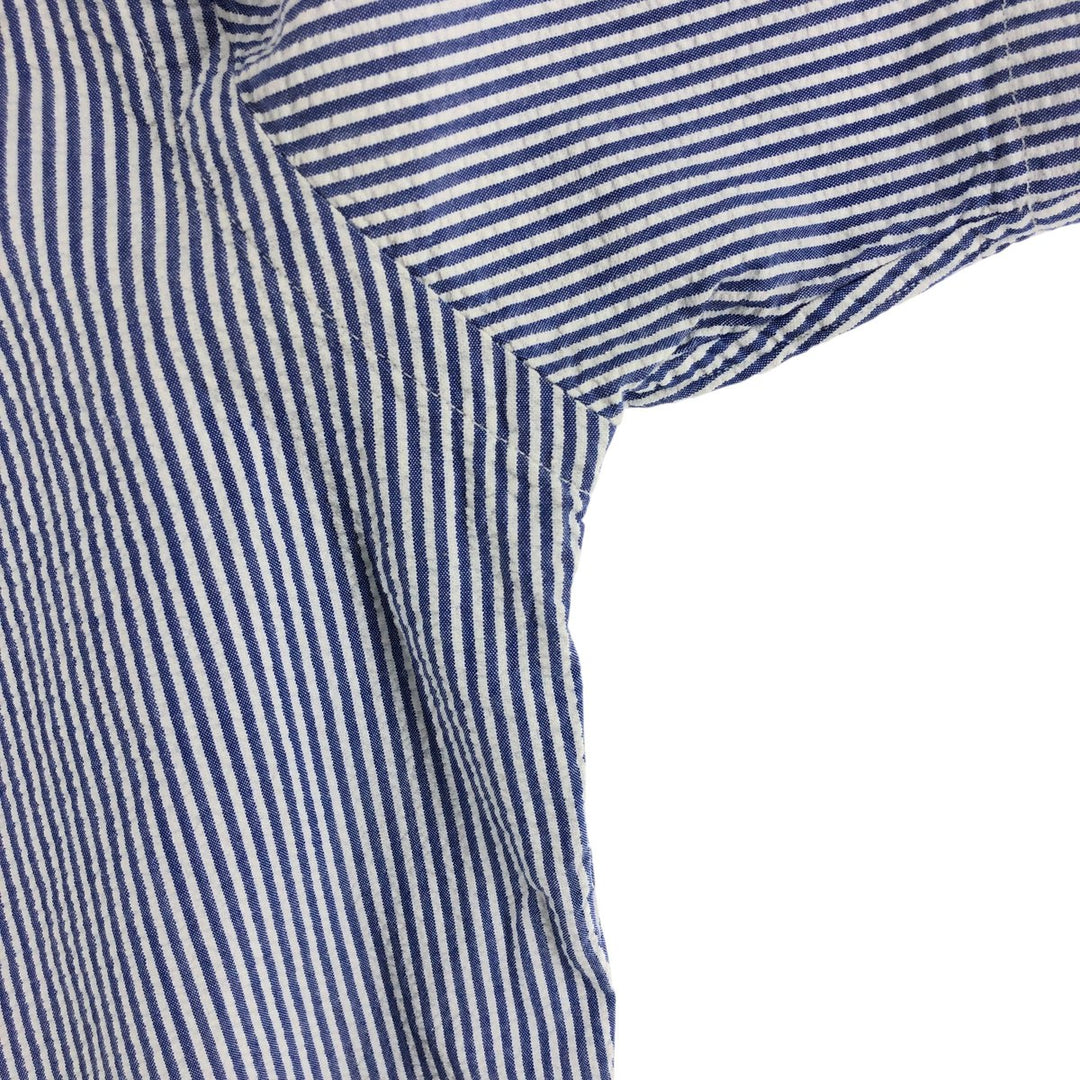 Ralph Lauren RALPH LAUREN Seersucker short sleeve button down striped shirt Men's L size cotton blue type Vintage Second Hand