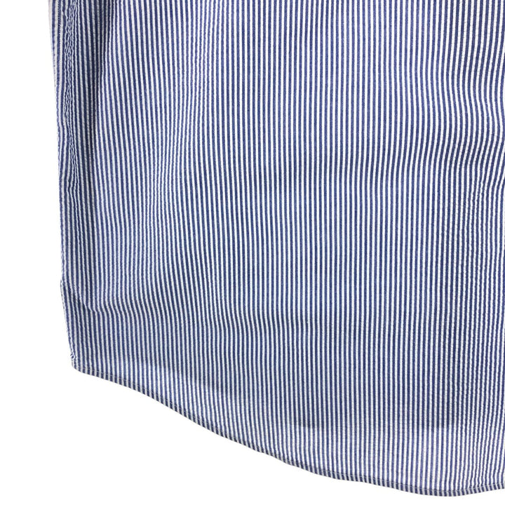 Ralph Lauren RALPH LAUREN Seersucker short sleeve button down striped shirt Men's L size cotton blue type Vintage Second Hand