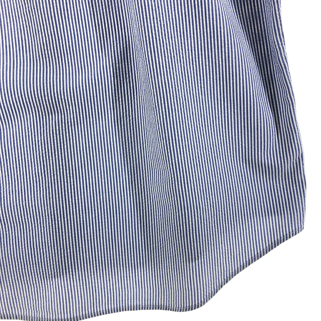 Ralph Lauren RALPH LAUREN Seersucker short sleeve button down striped shirt Men's L size cotton blue type Vintage Second Hand