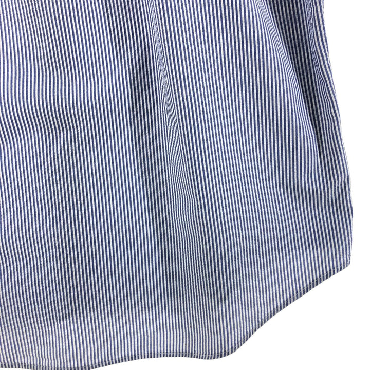 Ralph Lauren RALPH LAUREN Seersucker short sleeve button down striped shirt Men's L size cotton blue type Vintage Second Hand