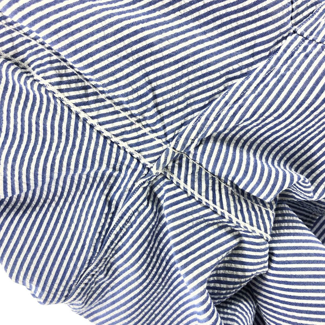 Ralph Lauren RALPH LAUREN Seersucker short sleeve button down striped shirt Men's L size cotton blue type Vintage Second Hand