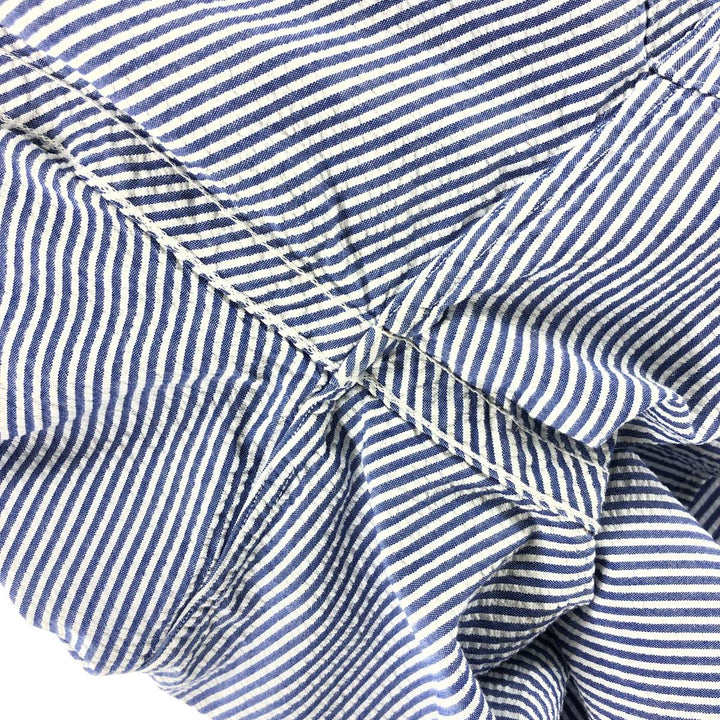 Ralph Lauren RALPH LAUREN Seersucker short sleeve button down striped shirt Men's L size cotton blue type Vintage Second Hand