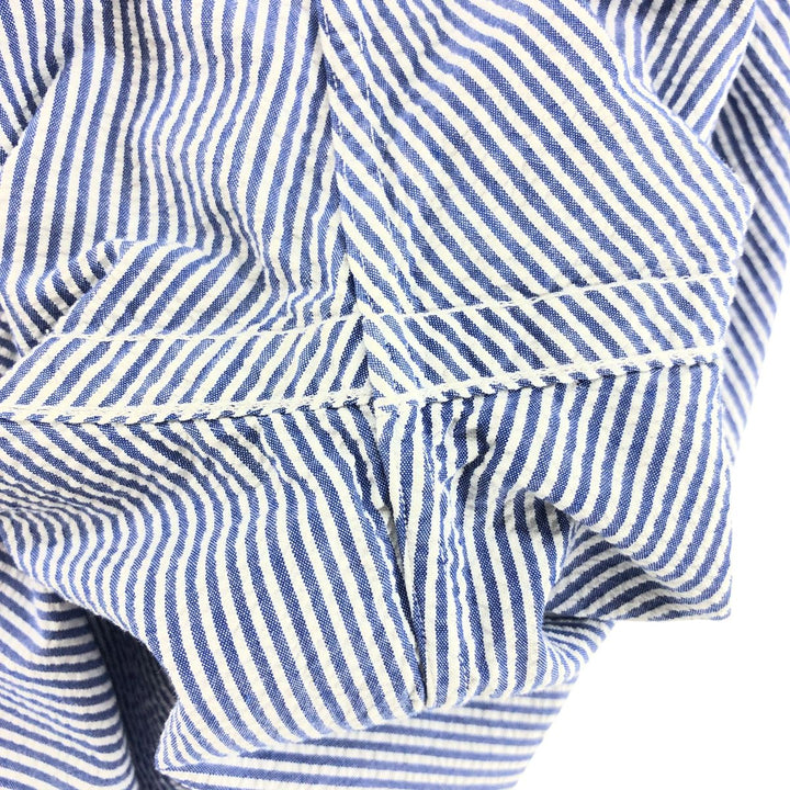 Ralph Lauren RALPH LAUREN Seersucker short sleeve button down striped shirt Men's L size cotton blue type Vintage Second Hand