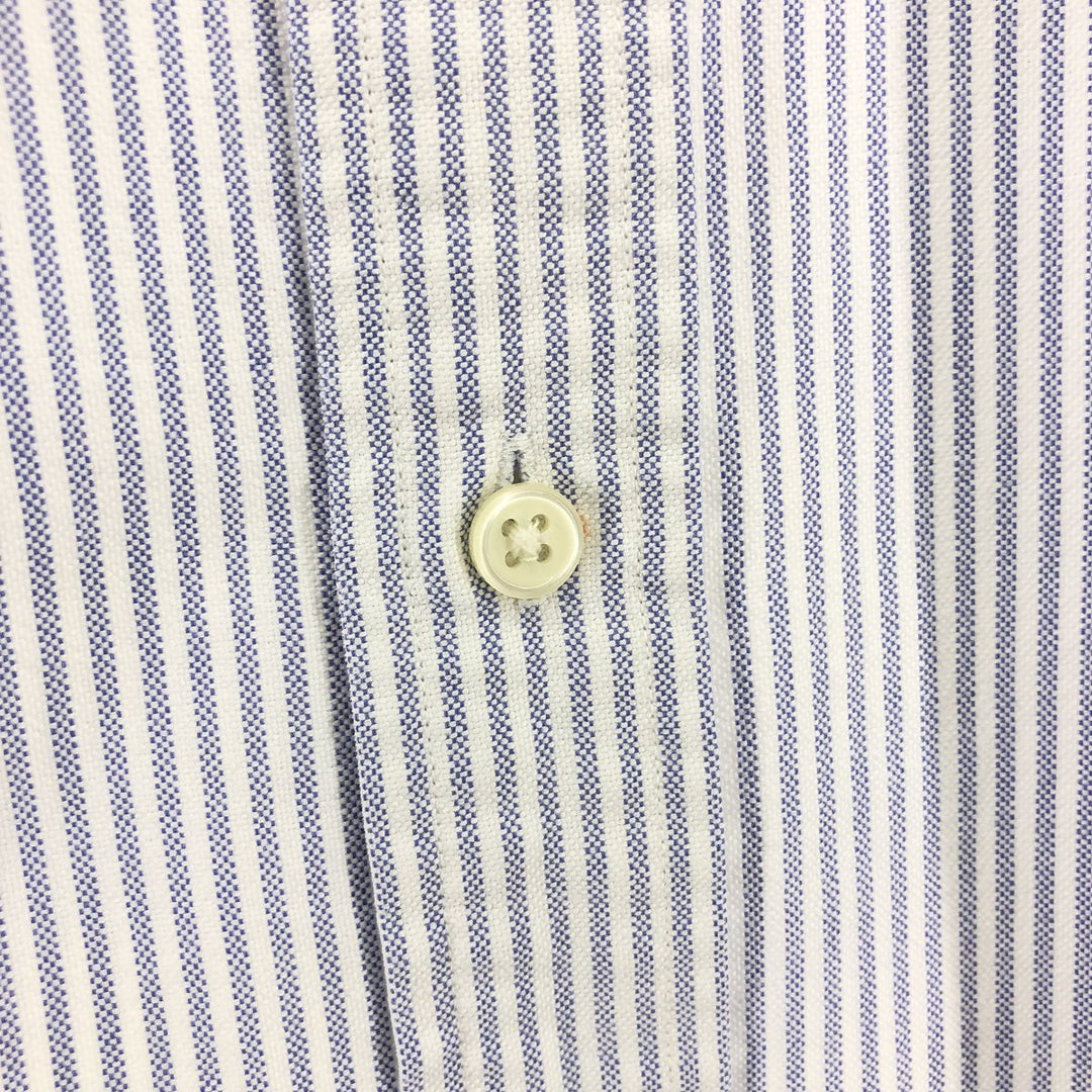Ralph Lauren RALPH LAUREN Short Sleeve Button Down Striped Shirt Men's L Size Short Sleeve cotton Blue type light blue Vintage Second Hand