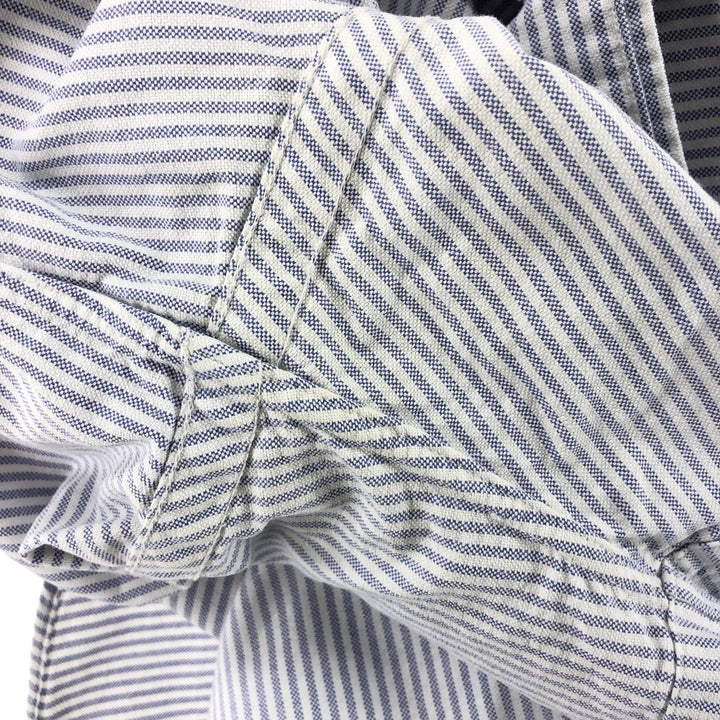 Ralph Lauren RALPH LAUREN Short Sleeve Button Down Striped Shirt Men's L Size Short Sleeve cotton Blue type light blue Vintage Second Hand