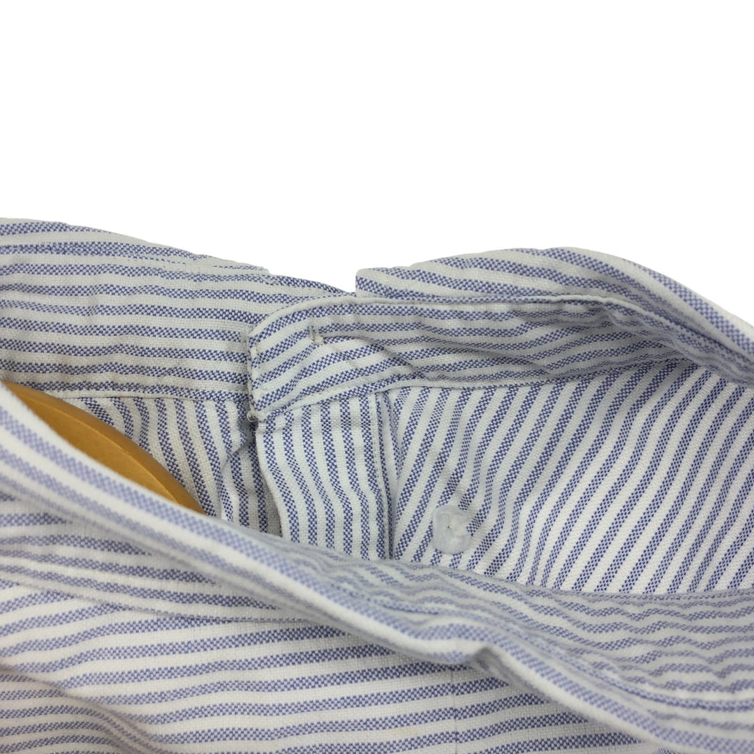 Ralph Lauren RALPH LAUREN Short Sleeve Button Down Striped Shirt Men's L Size Short Sleeve cotton Blue type light blue Vintage Second Hand