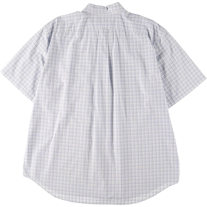 Ralph Lauren short sleeve button down check shirt for men, equivalent to XXL cotton white type Vintage Second Hand