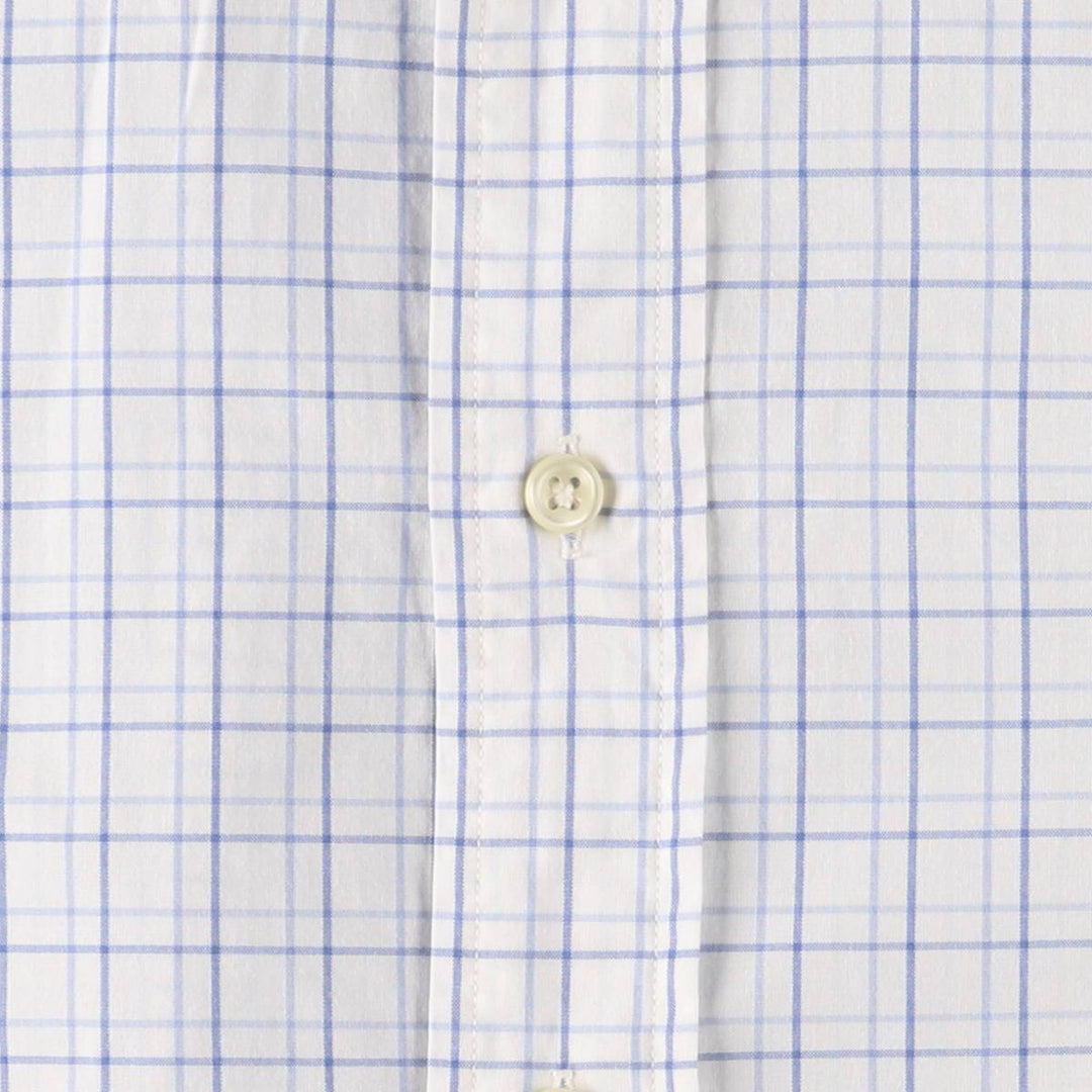 Ralph Lauren short sleeve button down check shirt for men, equivalent to XXL cotton white type Vintage Second Hand