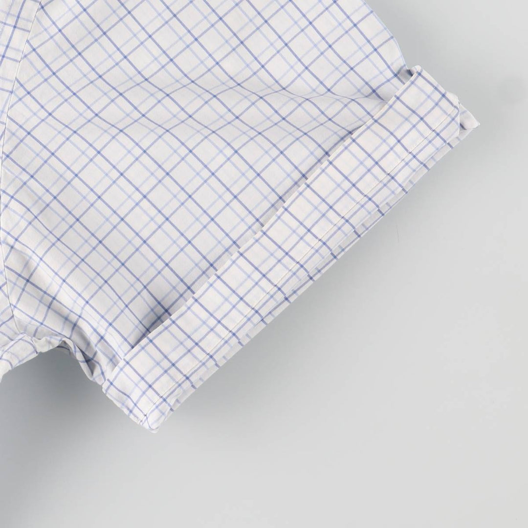 Ralph Lauren short sleeve button down check shirt for men, equivalent to XXL cotton white type Vintage Second Hand