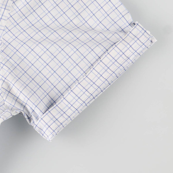 Ralph Lauren short sleeve button down check shirt for men, equivalent to XXL cotton white type Vintage Second Hand