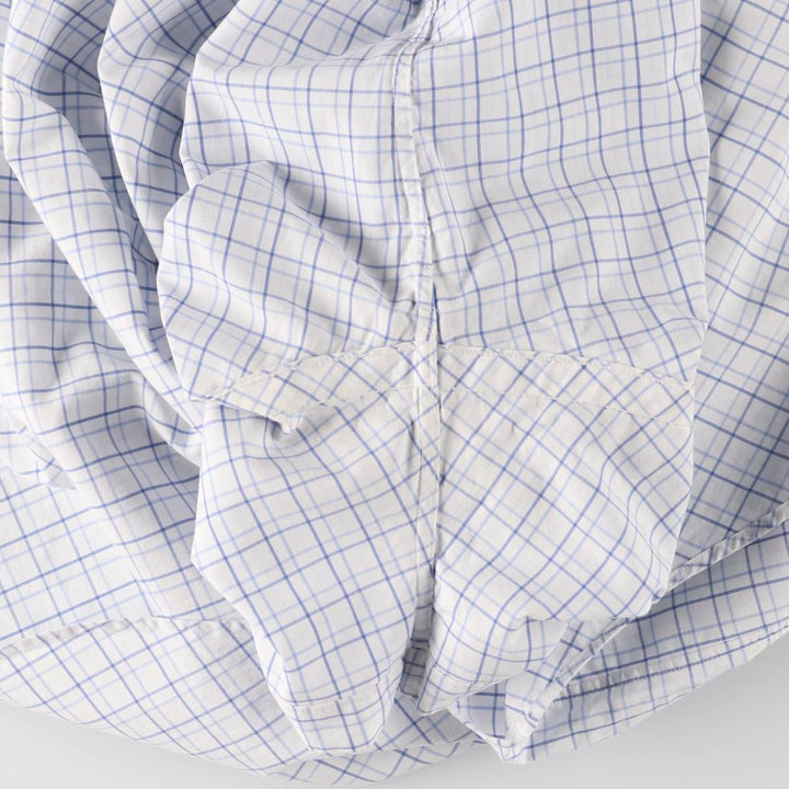 Ralph Lauren short sleeve button down check shirt for men, equivalent to XXL cotton white type Vintage Second Hand