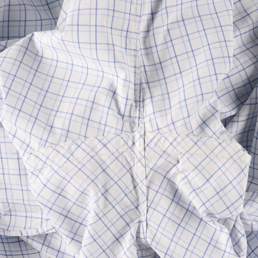 Ralph Lauren short sleeve button down check shirt for men, equivalent to XXL cotton white type Vintage Second Hand