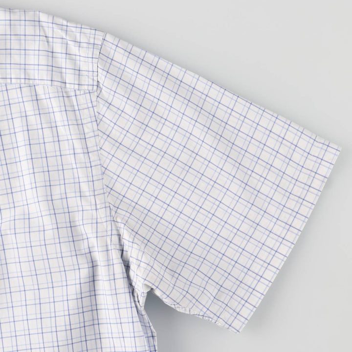 Ralph Lauren short sleeve button down check shirt for men, equivalent to XXL cotton white type Vintage Second Hand