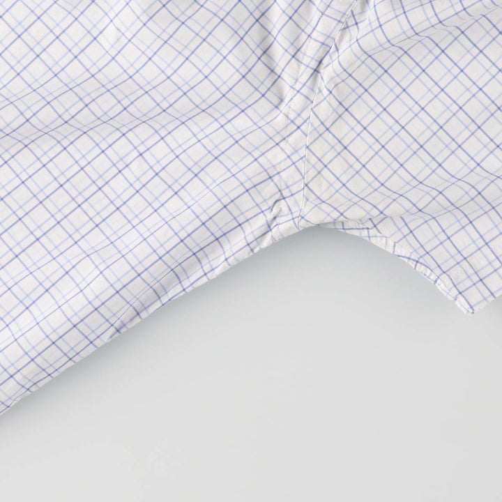 Ralph Lauren short sleeve button down check shirt for men, equivalent to XXL cotton white type Vintage Second Hand