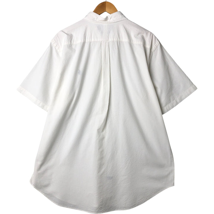 Ralph Lauren Classic Fit Seersucker Short Sleeve Button Down Shirt Men's XL cotton white type Vintage Second Hand