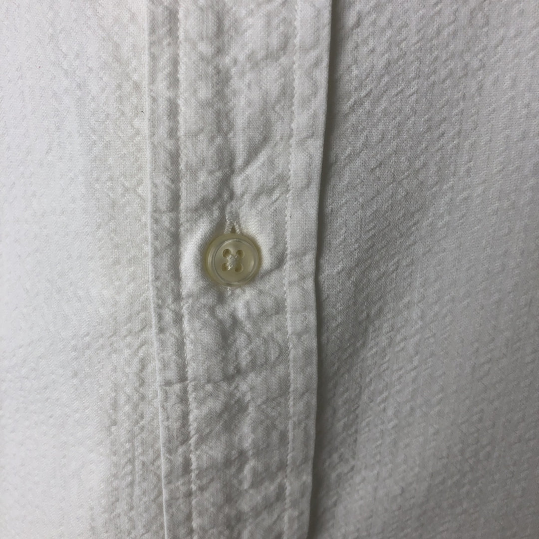 Ralph Lauren Classic Fit Seersucker Short Sleeve Button Down Shirt Men's XL cotton white type Vintage Second Hand